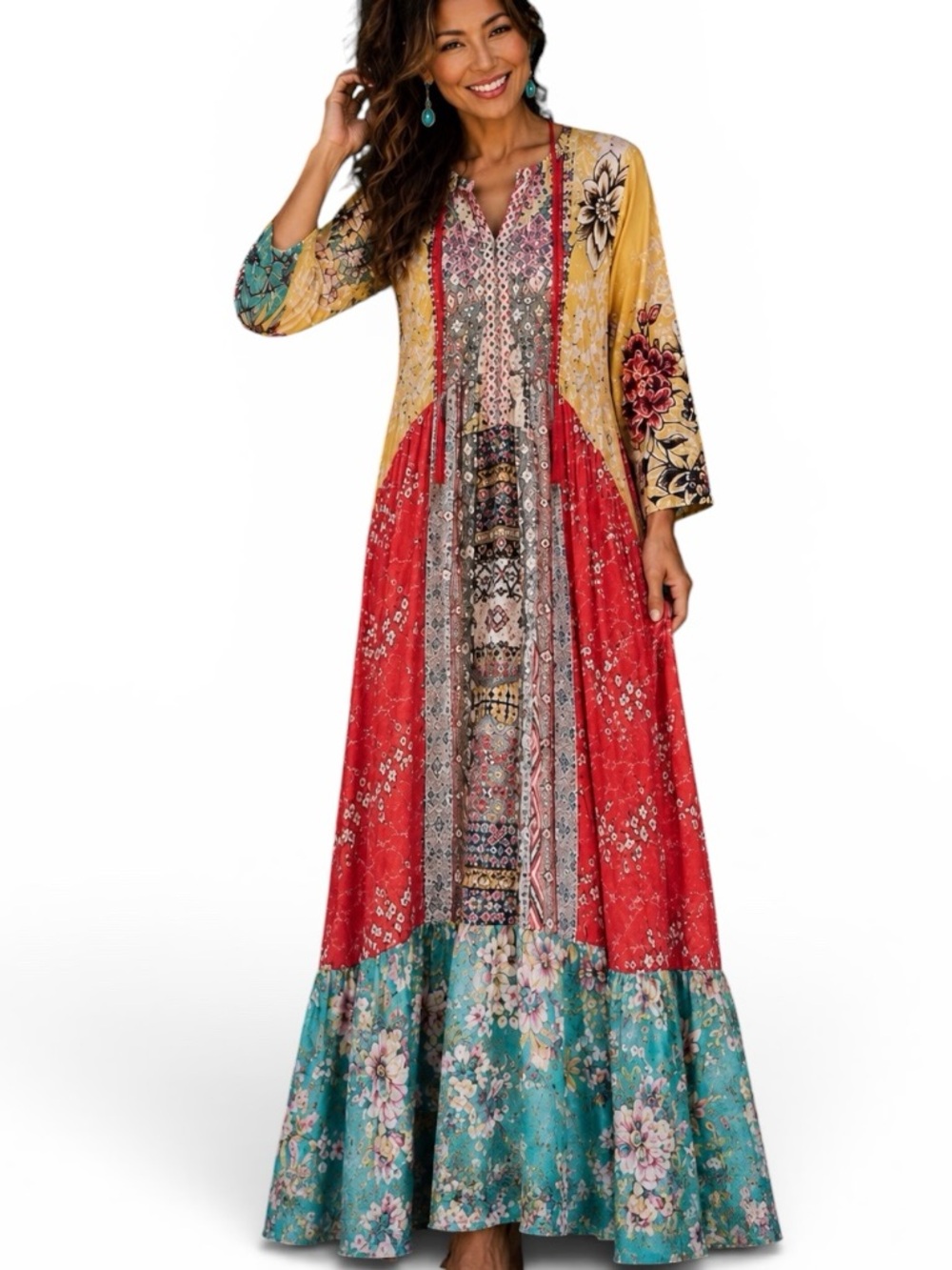 Johnny Was Seido embroidered maxi dress NWT